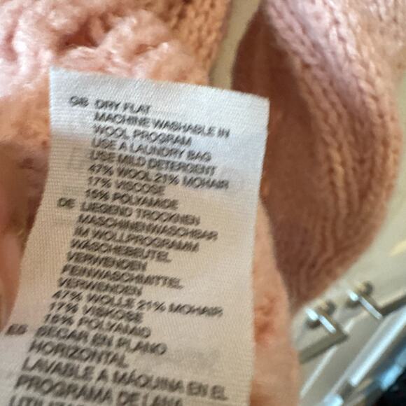 & OTHER STORIES Pink Alpaca Wool Zig Zag Eyelet Knit Sweater | XS - Picture 12 of 13